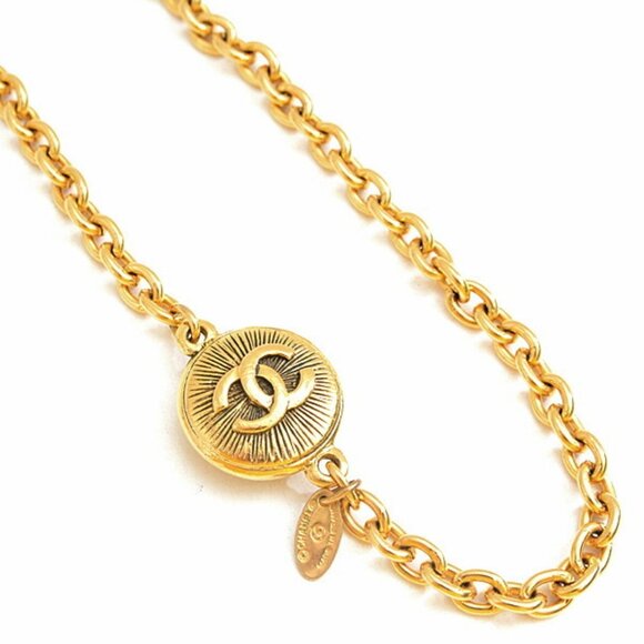 CHANEL Gold Logo Necklace - Picture 1 of 10